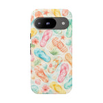 Watercolor Flip Flops pattern Tough Case | Beach Shells Phone Cover