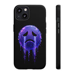 Glitch Sad Face Phone Case, Anime Melt Static Tough Cover