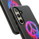 Glitch Peace Sign Phone Case, RGB Melt Digital Art Tough Cover, Gift