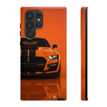 Orange Mustang Art Phone Case, GT500 American Muscle Car Tough Cover for Male