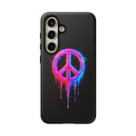 Glitch Peace Sign Phone Case, RGB Melt Digital Art Tough Cover, Gift