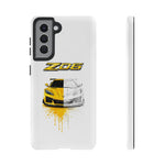 Z06 Corvette Phone Case, Yellow Sketch Reveal Chrome Cover
