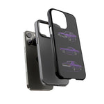 Cuda Phone Case Purple, Three-View Vector Tough Cover, Gift