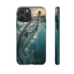 Striped Bass Phone Case, Sunset Topwater Strike Cover for Anglers