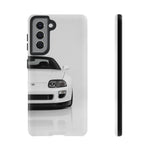 White MK4 Supra Phone Case, Retro 90s JDM Tough Cover for Car Enthusiasts