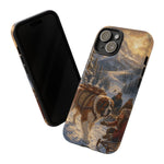 Saint Bernard Winter Rescue phone case | snowy mountain dog scene
