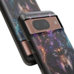 Cosmic Wolf Phone Case, Galaxy Nebula Portrait Tough Cover, Gift