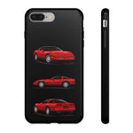 C4 Corvette Art Phone Case Red, Three-View Vector Cover, Gift