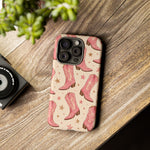 Pink Cowboy Boots phone case | Western pattern | Pastel stars