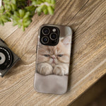 Persian Kitten Phone Case, Sleepy Macro Close-Up Portrait Cover