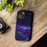 Retro Neon Mountains Phone Case | Vaporwave Galaxy Landscape