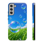 Bubbles Over Grass phone case | Tough Cover