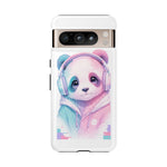 Pastel Panda Phone Case, Glitch Color Block Cover