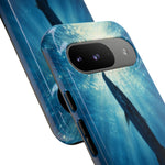 Barracuda Silhouette Phone Case, Sunlit Marine Art Tough Cover
