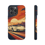 Retro Sunset Countach phone case | Sports car tough cover
