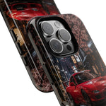 Red FD RX-7 Blossom Alley Tough Phone Case - Rain-Slicked Night