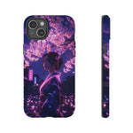 Cherry Blossom Neon Night Vaporwave Art Tough Phone Case