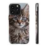 Maine Coon Kitten Phone Case, Tufted Ears Macro Portrait Cover