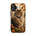 Maine Coon Forest King Watercolor Art Tough Cat Phone Case