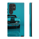 Muscle Car Phone Case Teal 69 Camaro SS, Retro Classic Cover, Guys Gift