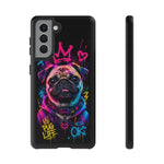 Pug Neon Graffiti Portrait Tough Phone Case - Dripping Paint