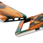 Siamese Cat Retro Halftone Portrait Case - Orange Teal Print