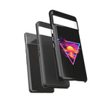 Synthwave Sunset Triangle Phone Case Retro Vaporwave Case