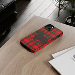 Scottish Terrier Silhouette Plaid Art Tough Phone Case