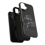 Black 1957 Chevy Bel Air Chrome Front Tough Phone Case for Classic Car Fans