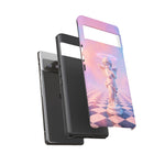 Praying Cherub Statue halo Vaporwave Aesthetic phone case