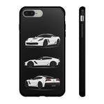 White C7 Z06 Sports Car Phone Case Tough Multi View