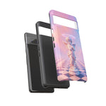 Praying Cherub Statue halo Vaporwave Aesthetic phone case