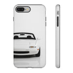 White NA Miata Phone Case, Retro MX5 Roadster Cover, Gift for Car Guys