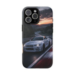 Skyline GT-R R34 White Nurburgring Speed Art Tough Phone Case