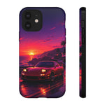 FD RX-7 Retro Sunset Sports Car Tough Case | Neon Vaporwave Beach Drive