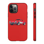 Red Classic Corvette C1 Illustration phone case | Retro Car Tough Case