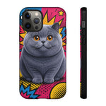 British Shorthair Round Pop Art Tough Phone Case