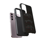 Black GNX Phone Case, Three-View Muscle Car Vector Tough Cover
