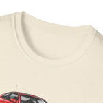 1990 Red 300ZX Car Illustration T-Shirt | Sports Car Side Front Rear Views
