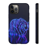 Neon Blue Tiger phone case | tough protective cover