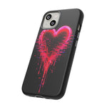 Melting Glitch Heart Neon Phone Case
