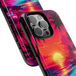 Neon Sunset Beach Radiant Vaporwave Phone Case – Tropical Aesthetic