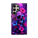 Synthwave Skull Neon Floral Vaporwave Art Tough Phone Case