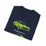 1971 Demon Green Classic Muscle Car T-Shirt | Vintage Coupe Illustration