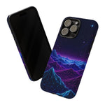 Retro Neon Mountains Phone Case | Vaporwave Galaxy Landscape