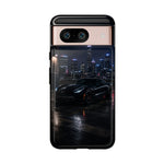 Black C7 City Skyline Rooftop Sports Car Tough Phone Case