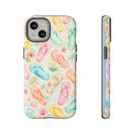 Watercolor Flip Flops pattern Tough Case | Beach Shells Phone Cover