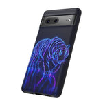 Neon Blue Tiger phone case | tough protective cover