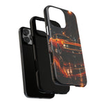 Orange Cuda Phone Case, Rainy City Night Muscle Car Tough Cover