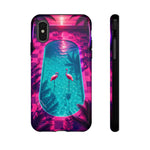 Neon Flamingo Pool Vaporwave Art Tough Phone Case
